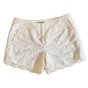 Alice Collection Ivory Lined White Linen Women's Shorts Size 8